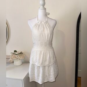 Elegant White Halter Dress